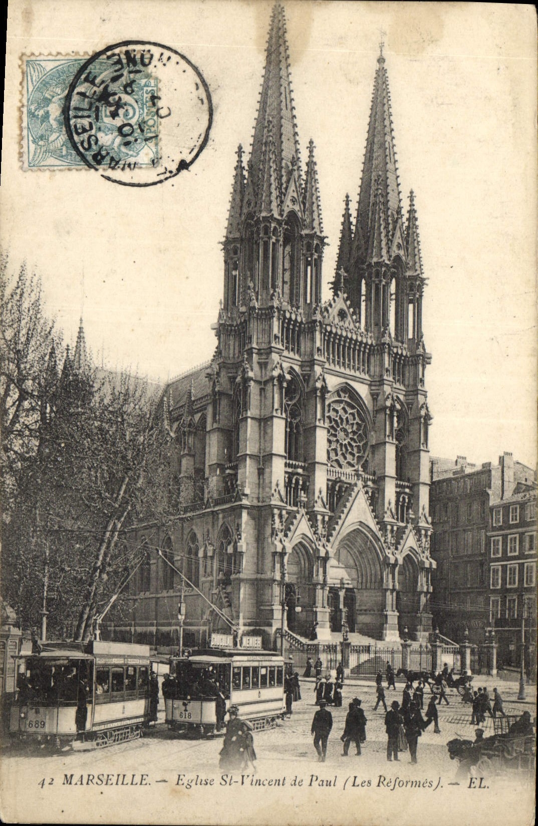 CPA Marseille Eglise St Vincent de Paul les Reformes 