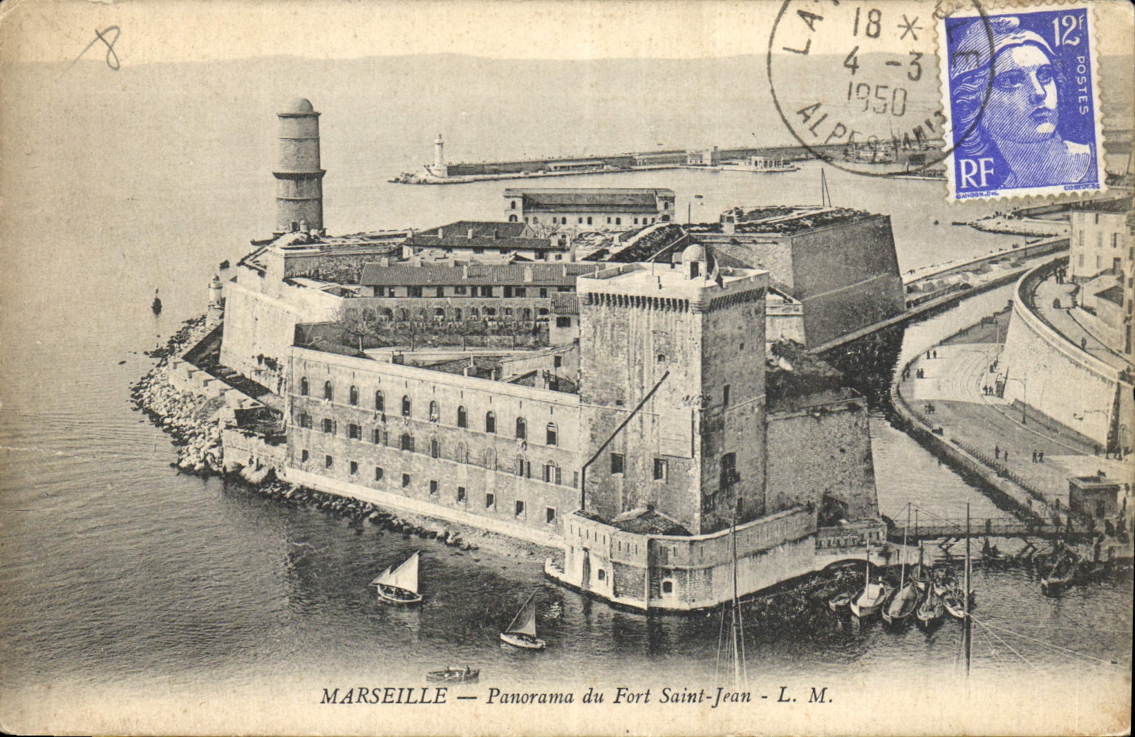 CPA Marseille Panorama du Fort Saint Jean 