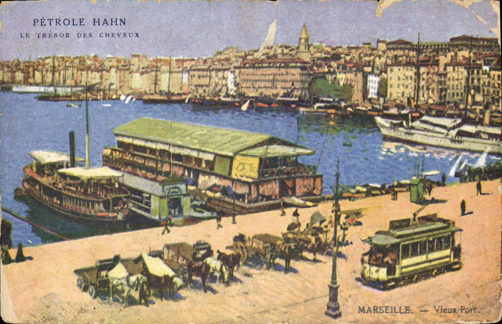 CPA Marseille Vieux Port Bateaux Tramway