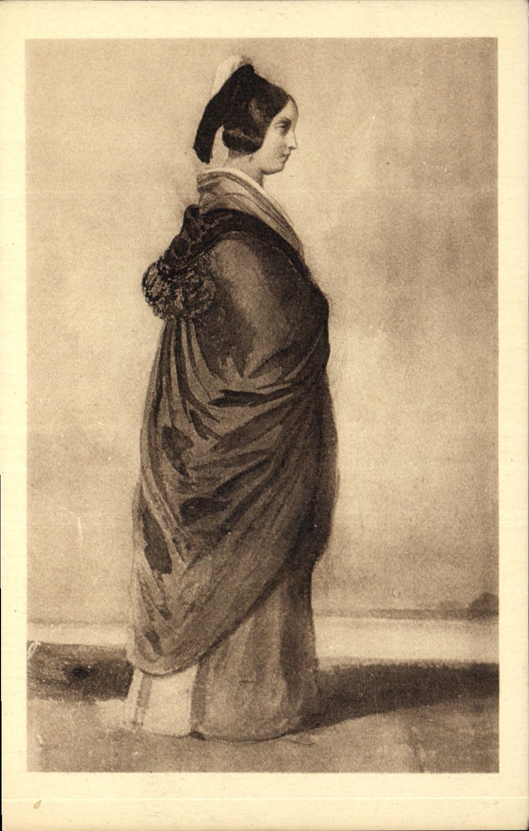 CPA J B Laurens Arlesienne portant le manteau