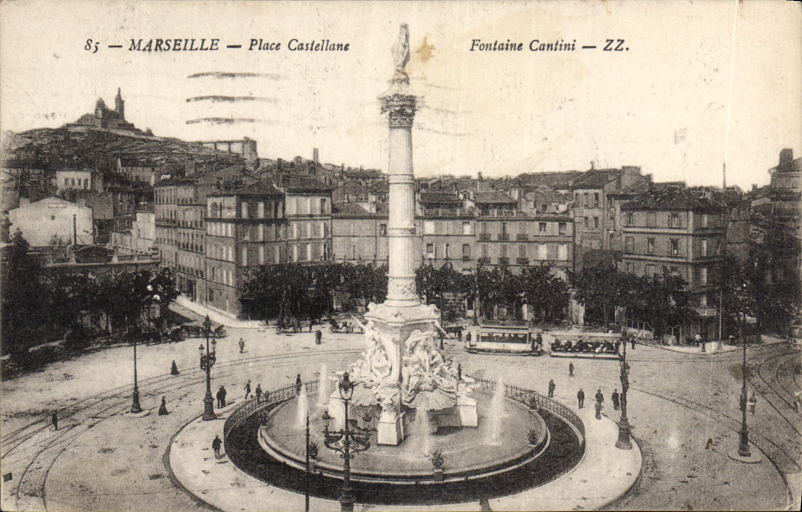 CPA Marseille Place Castellane Fontaine Cantini