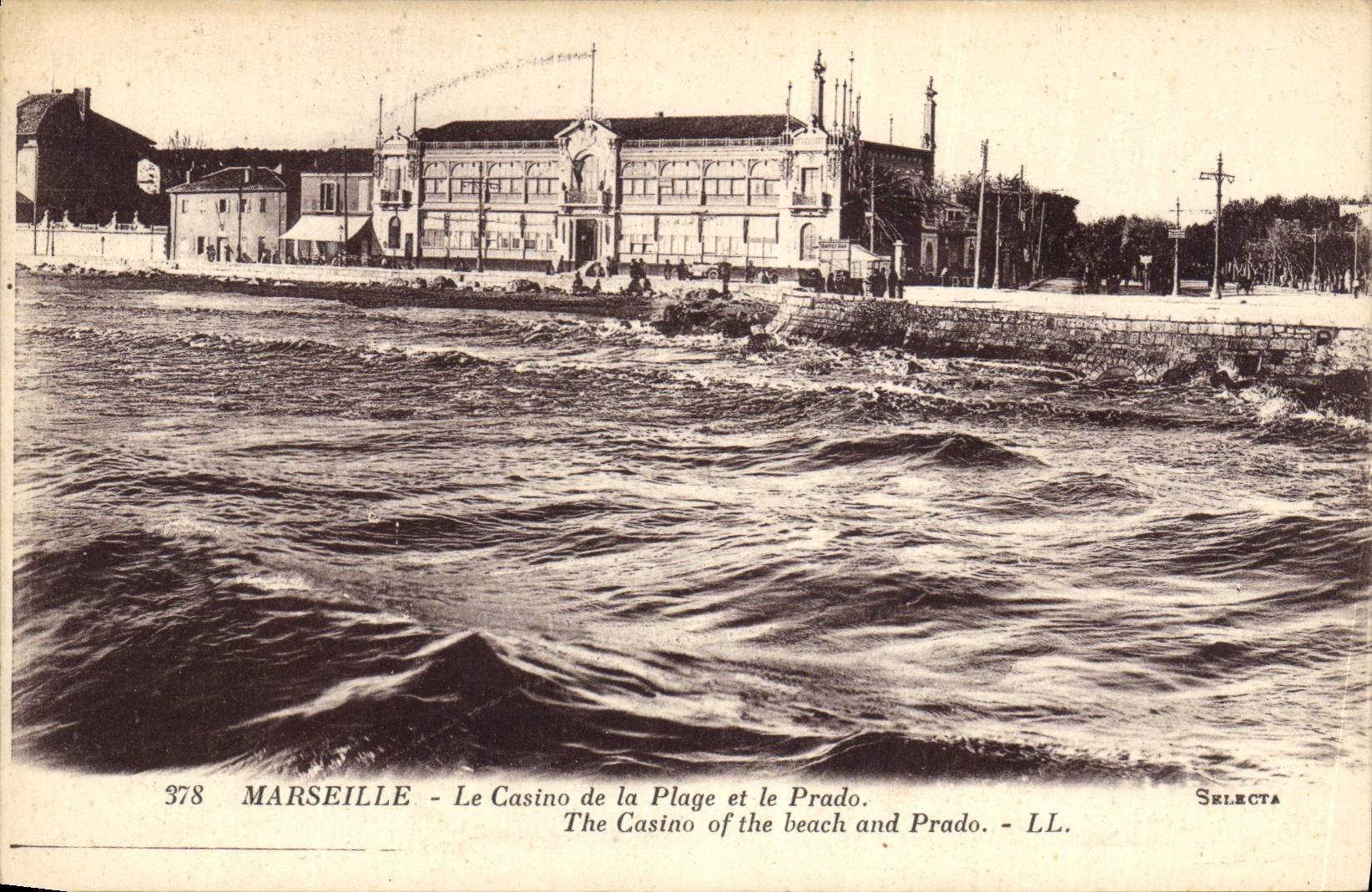CPA Marseille Le Casino de la Plage et le Prado