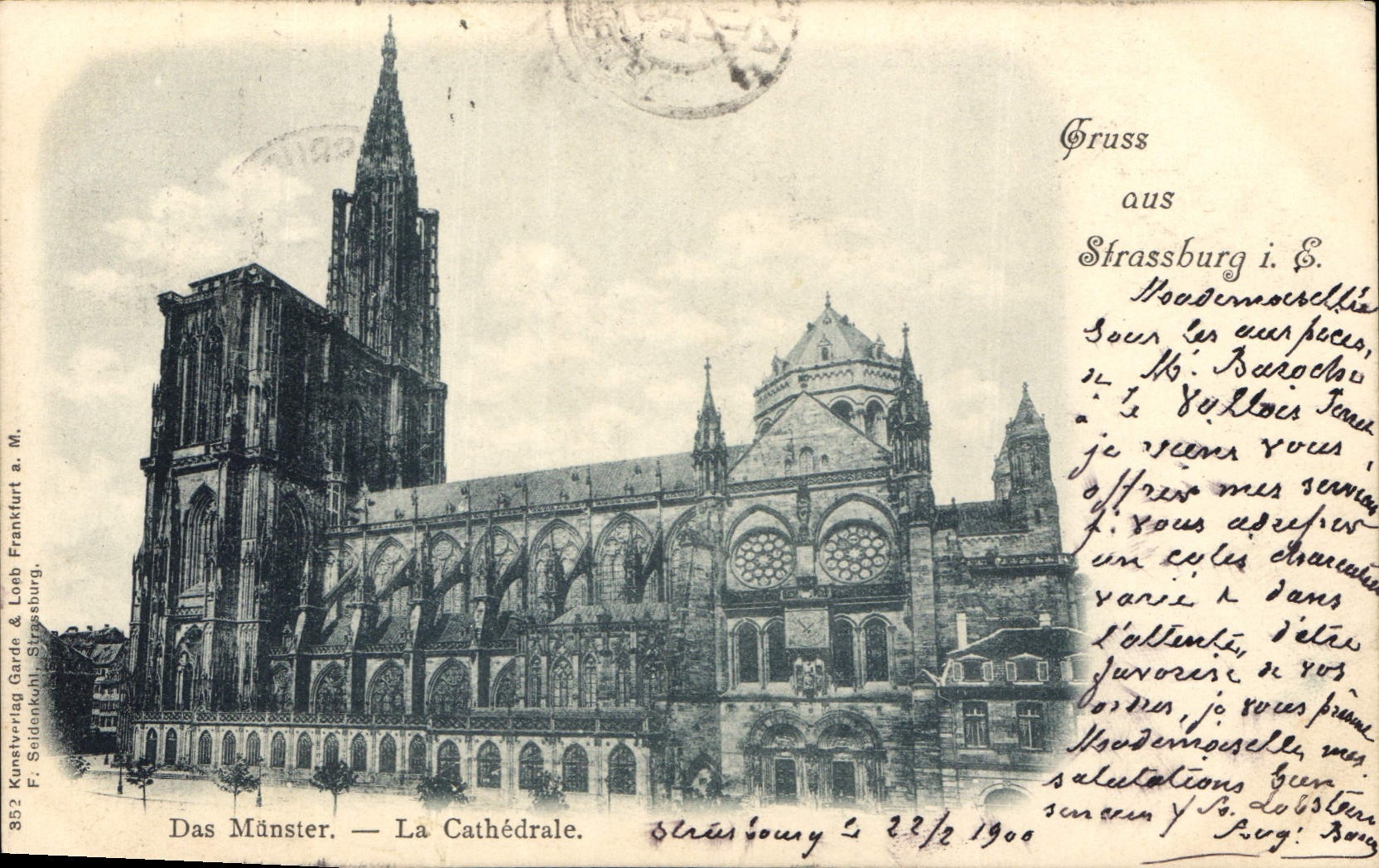 CPA Strasbourg La Cathedrale Carte 1900