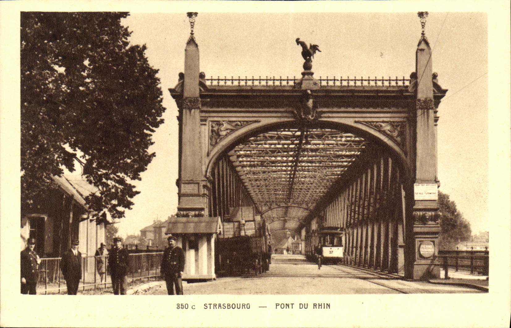 CPA Strasbourg Pont du Rhin Tramway