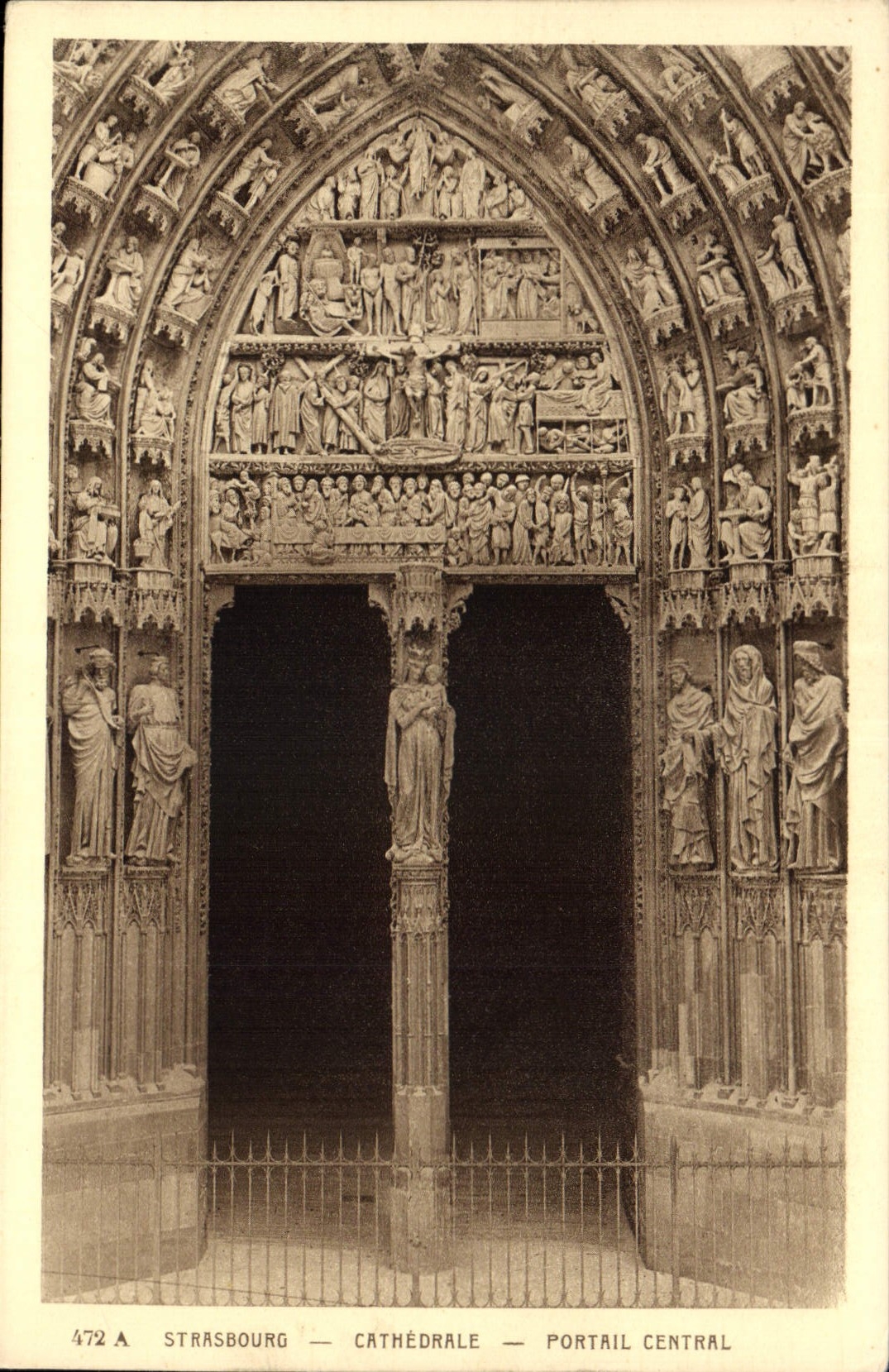 CPA Strasbourg Cathedrale Portail Central 