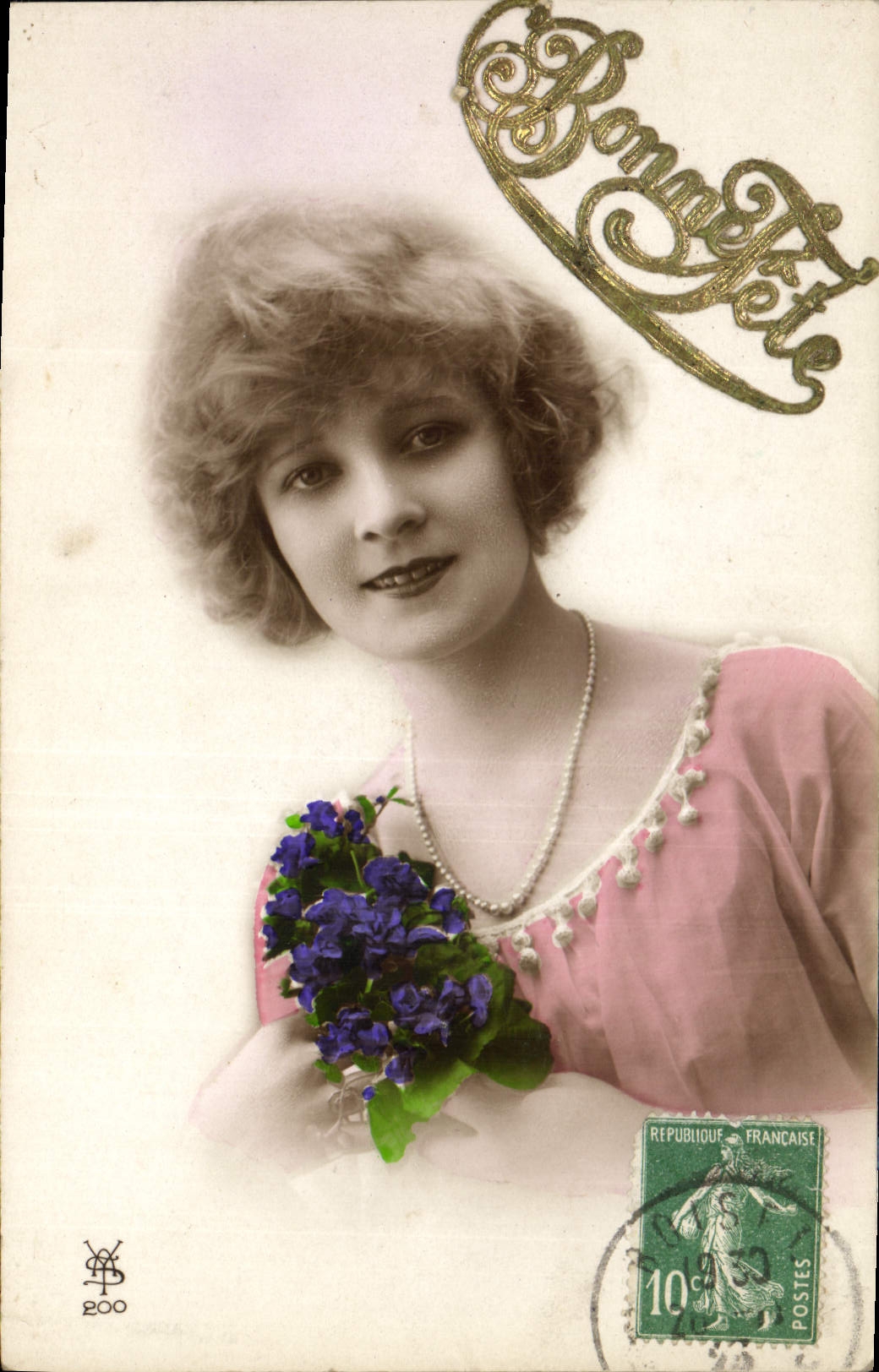 CPA Bonne fete Femme Fleurs