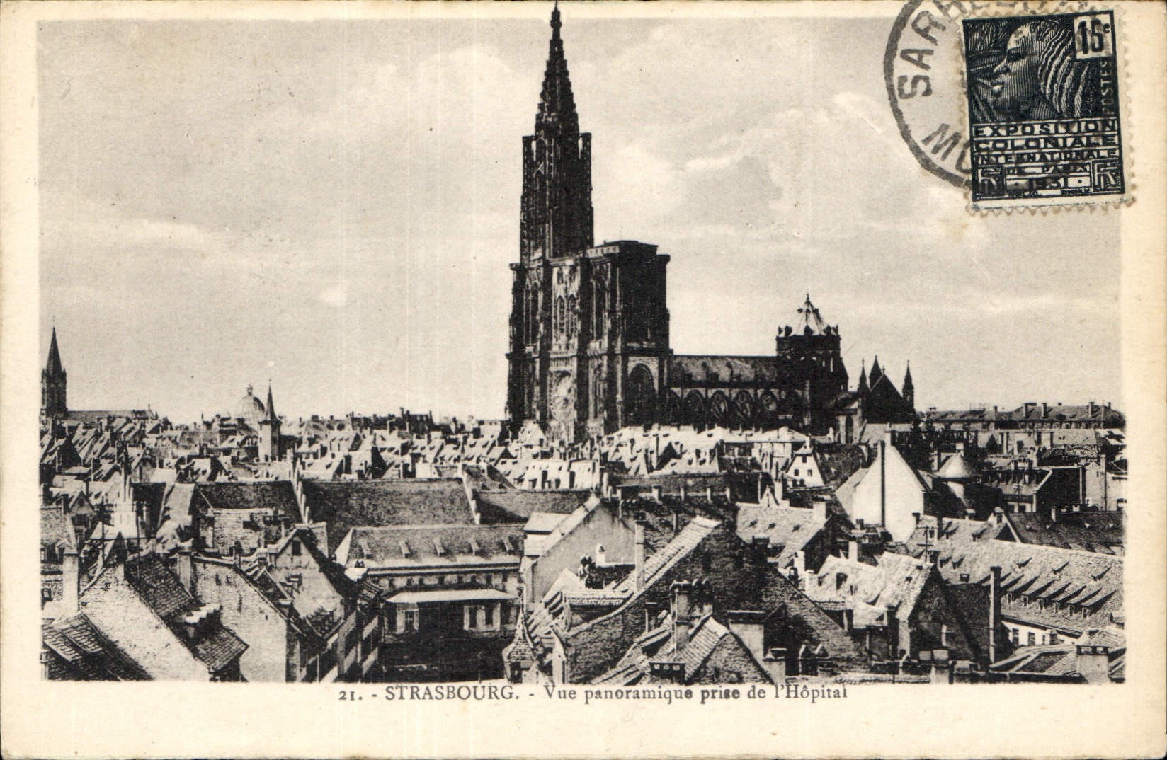 CPA Strasbourg Vue panoramique prise de l'Hopital 