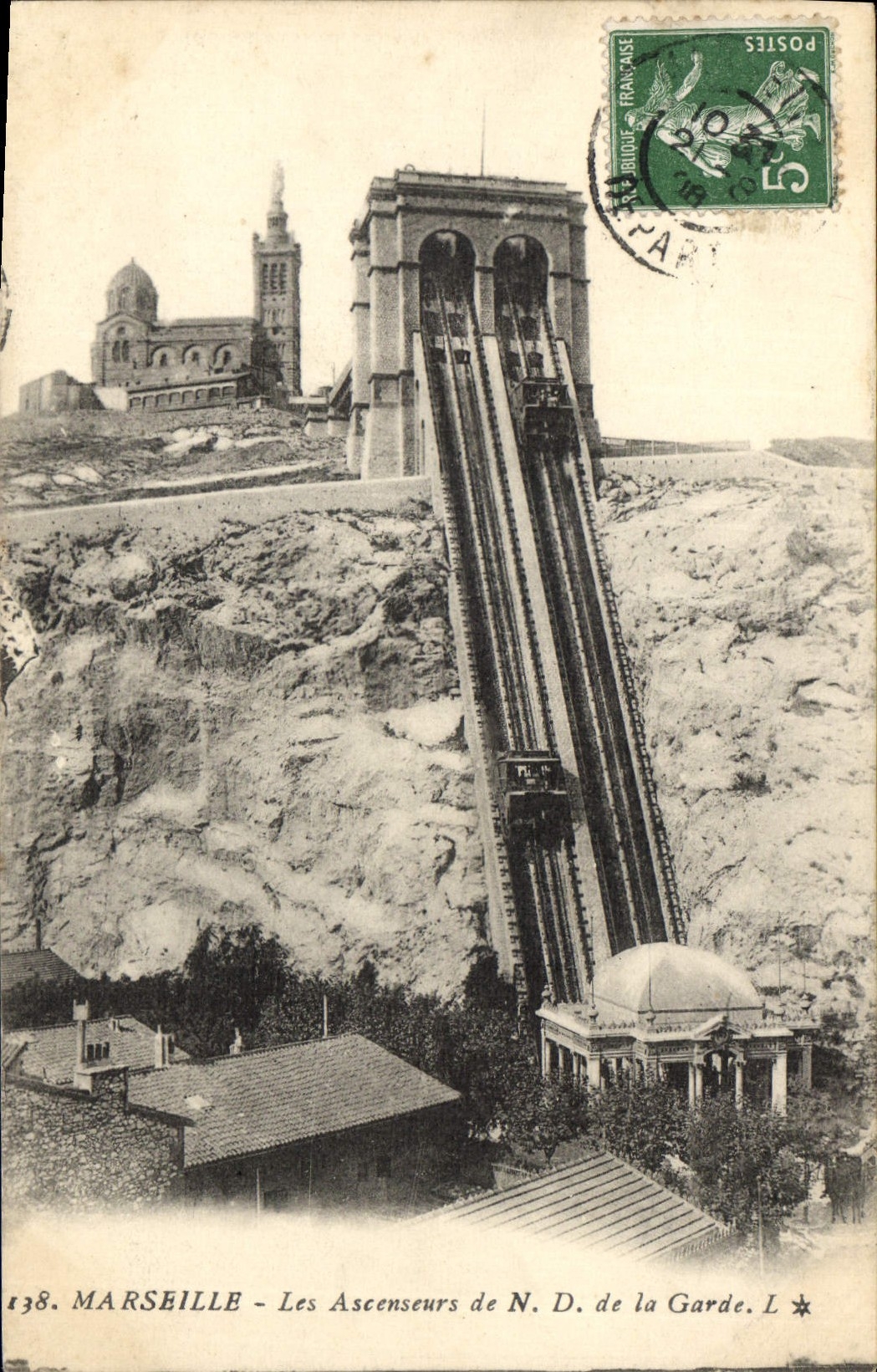 CPA Marseille Les Ascenseurs de N D de la Garde 