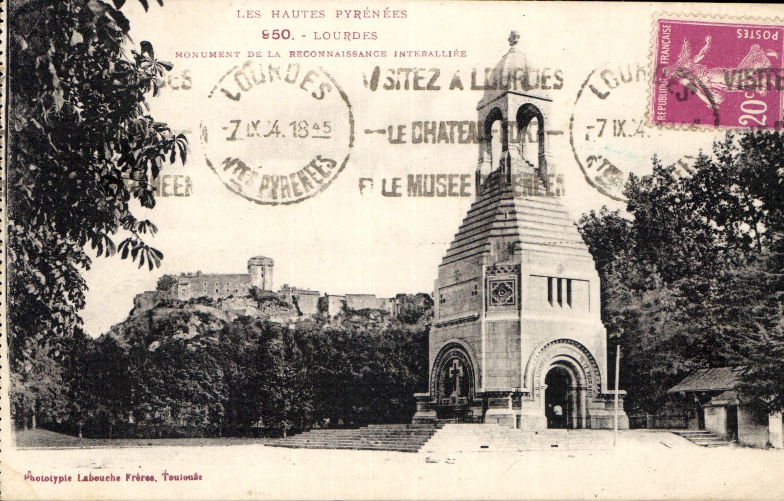 CPA Les Hautes Pyrenees Lourdes Monument de la Reconnaissance interalliee 