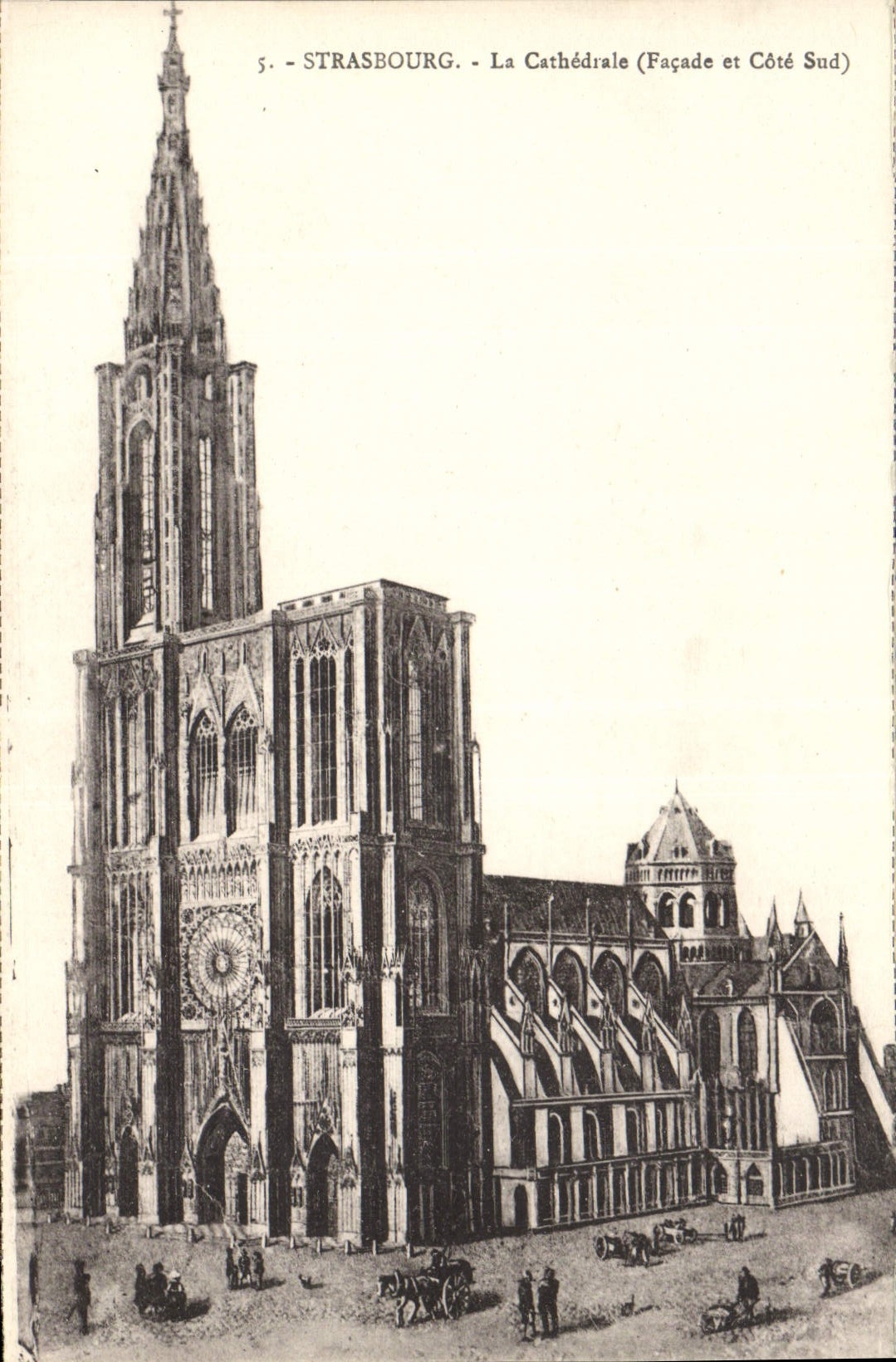 CPA Strasbourg La Cathedrale facade et Cote Sud 