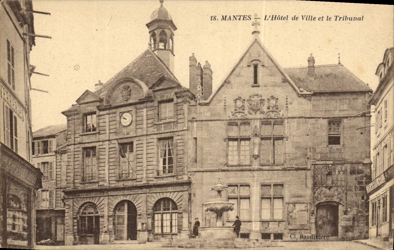 CPA Mantes L'Hotel de Ville et le Tribunal