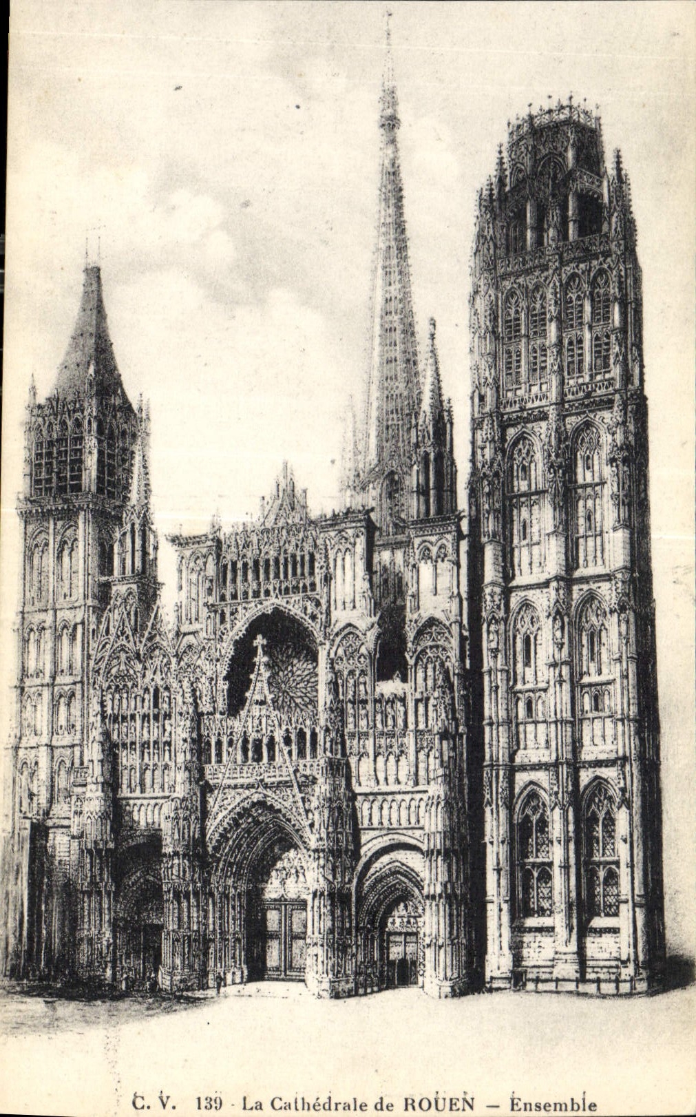 CPA La Cathedrale de Rouen Ensemble 