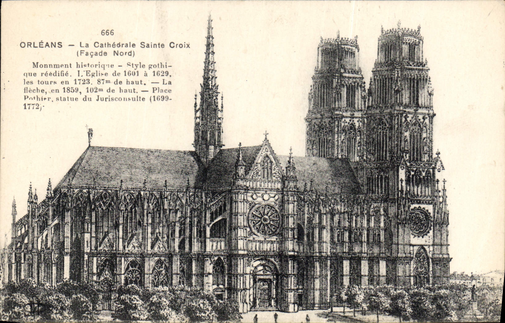 CPA Orleans La Cathedrale Sainte Croix facade Nord 