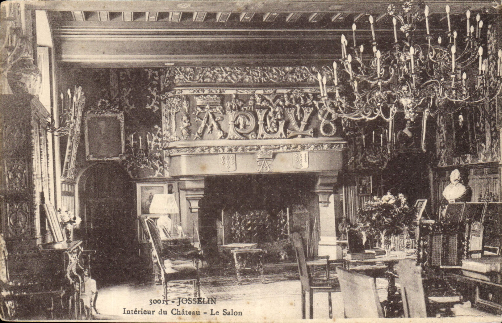 CPA Josselin Interieur du Chateau Le Salon 