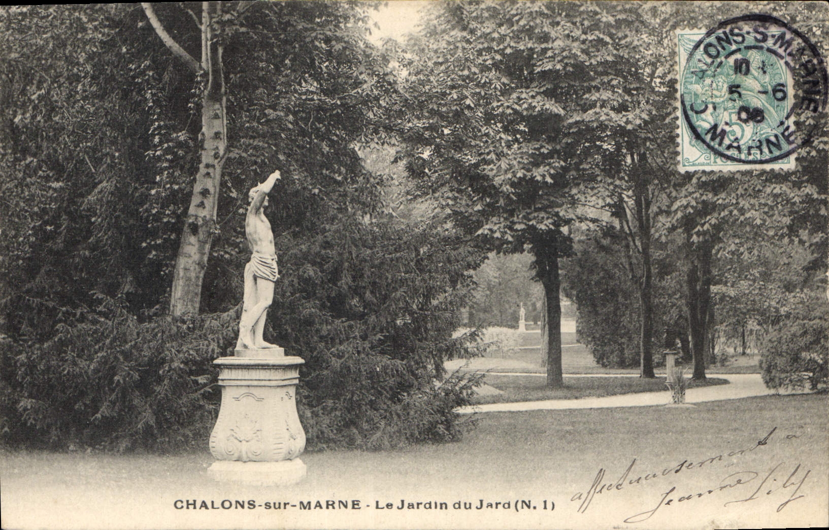 CPA Chalons sur Marne Le Jardin du Jard 