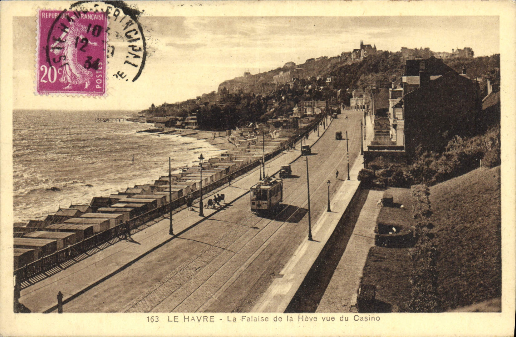 CPA Le Havre la Falaise de la Heve vue du Casino