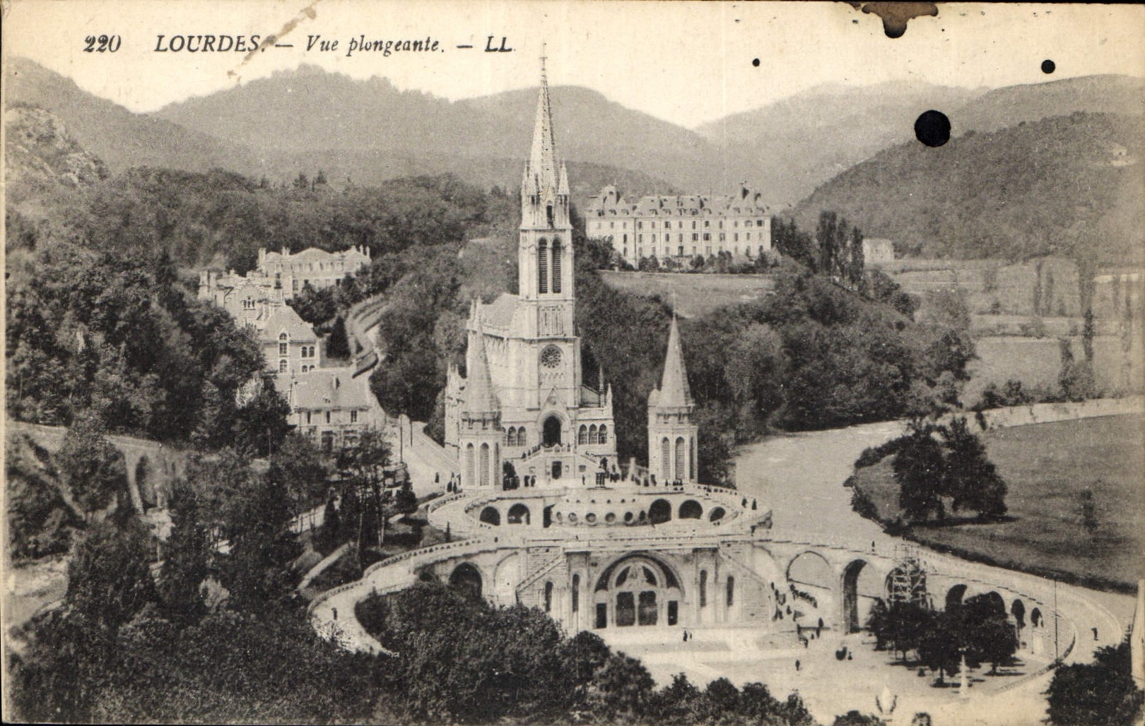 CPA Lourdes Vue plongeante 