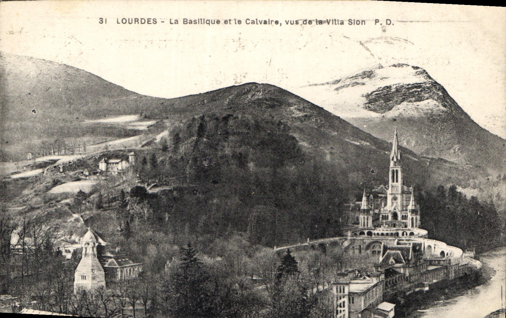 CPA Lourdes La Basilique et le Casino vus de la Ville Sion 