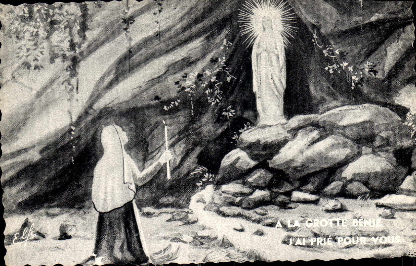 CPA Lourdes L'Apparition 