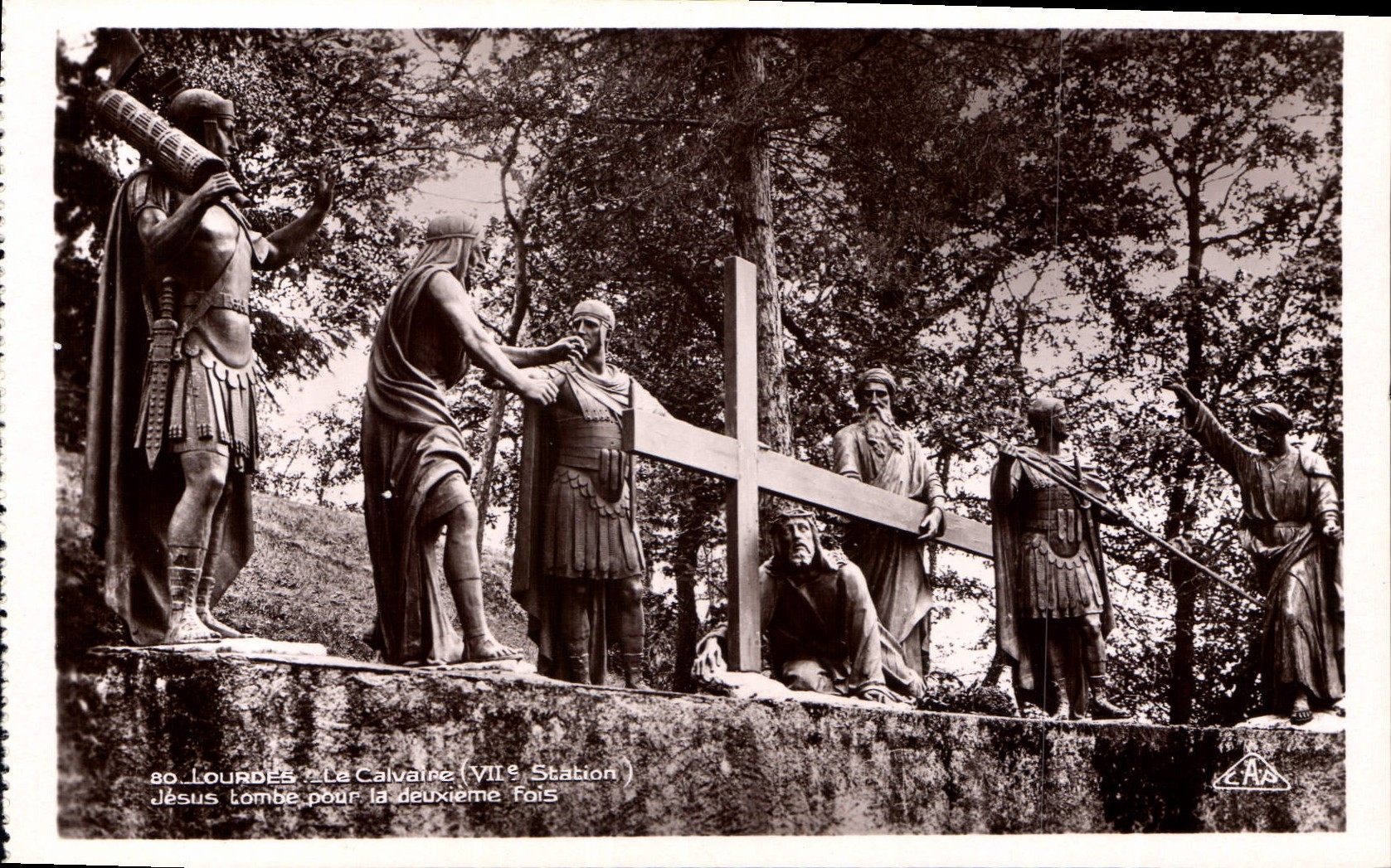 CPA Lourdes le Calvaire VII station Jesus tombe pour la deuxieme fois 