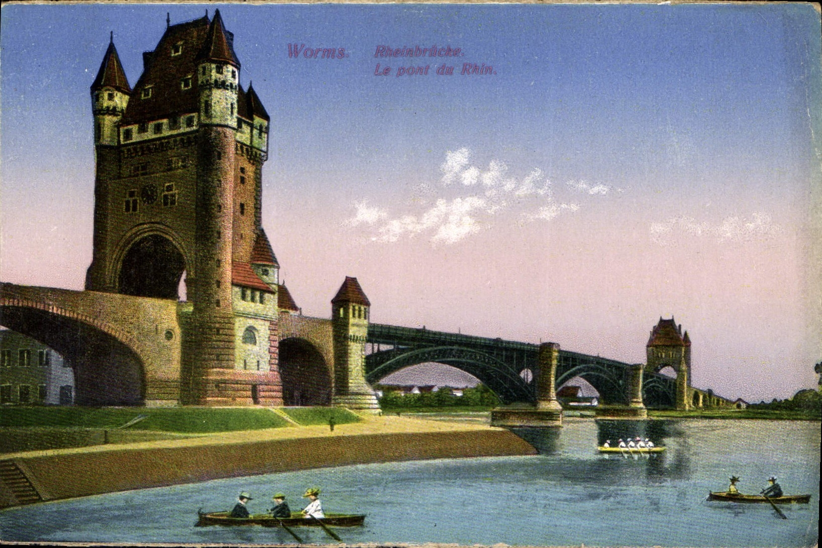 CPA Worms le pont du Rhin