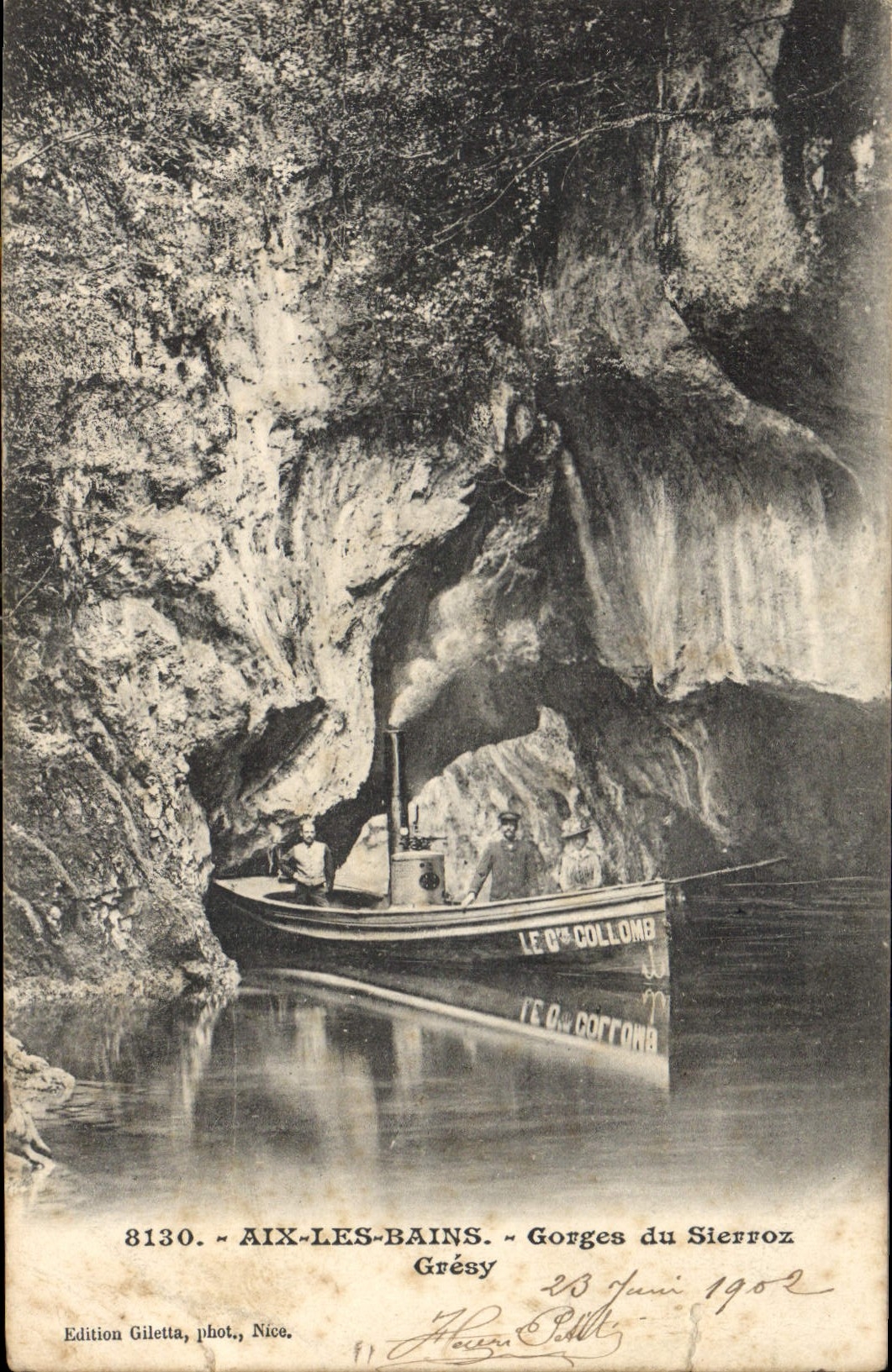 CPA Aix les Bains Gorges du Sierroz Gresy Bateau