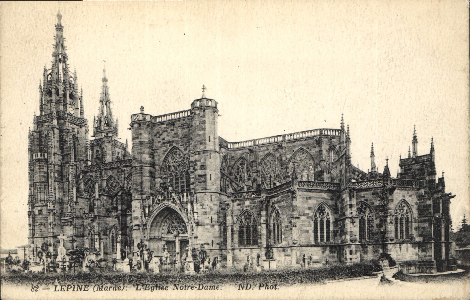 CPA Lepine Marne l'Eglise Notre Dame 