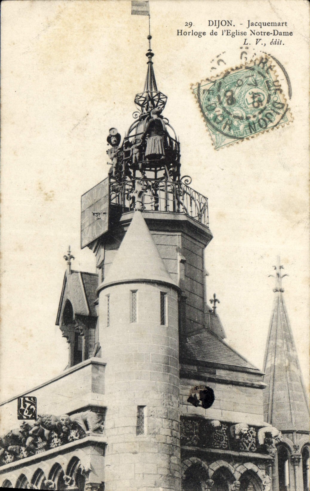 CPA Dijon Jacquemart Horloge de l'Eglise Notre Dame 