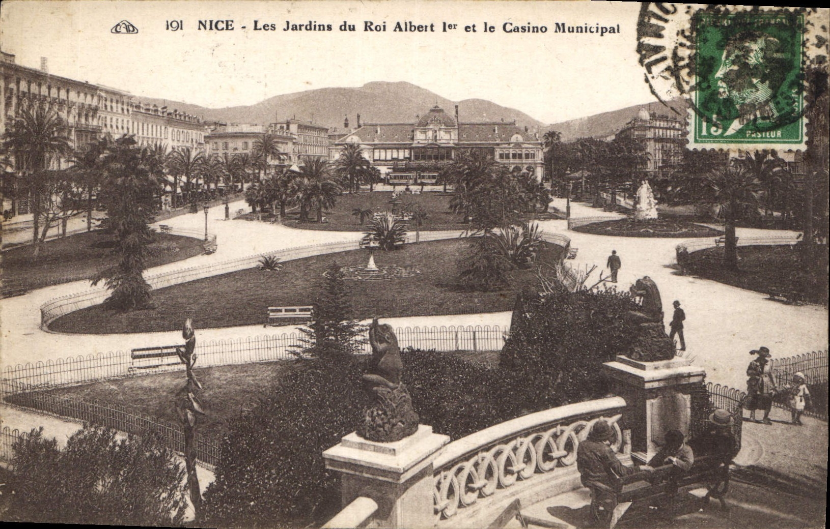 CPA Nice les Jardins du Roi Albert 1er et le Casino Municipal 