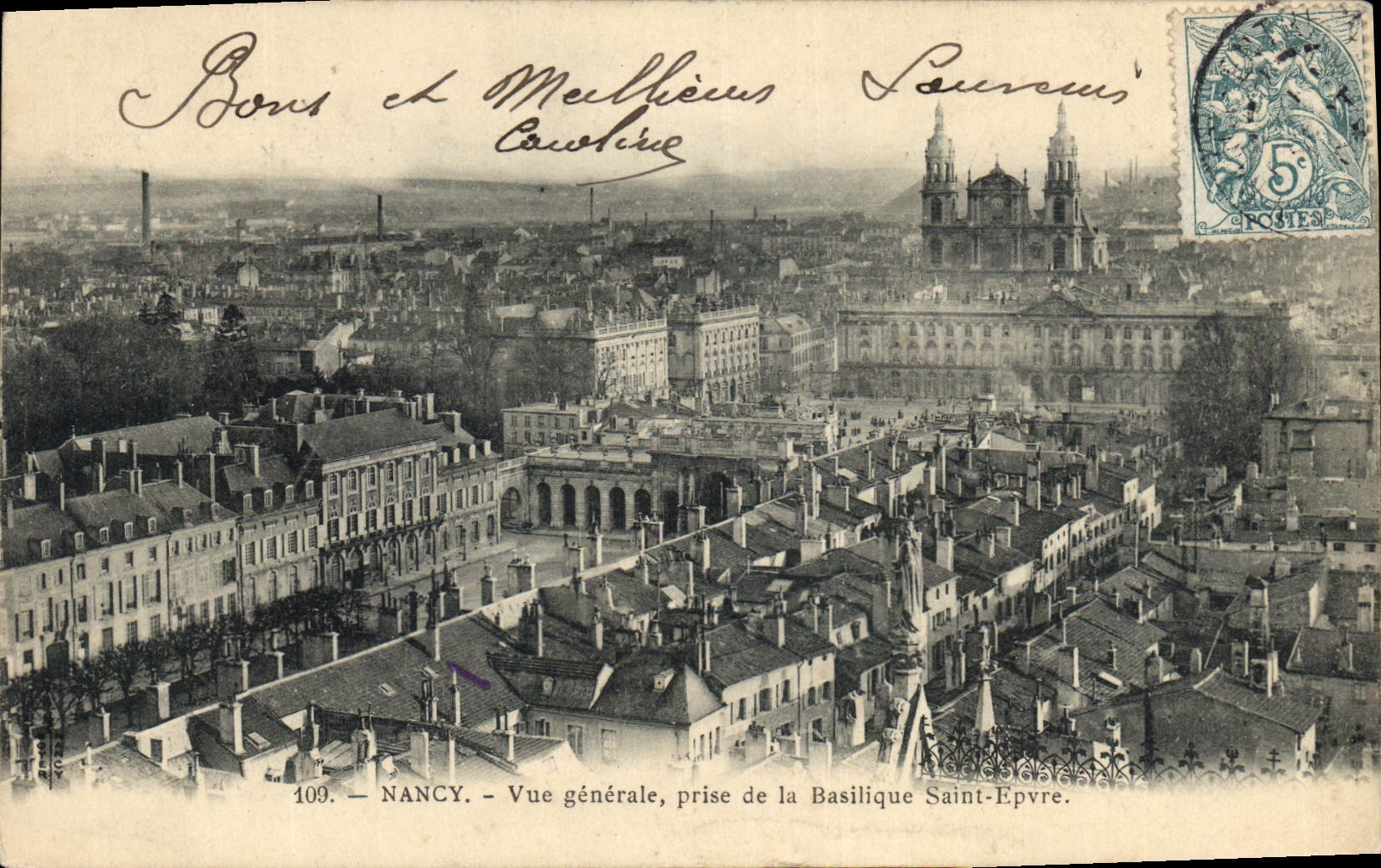 CPA Nancy vue generale prise de la Basilique Saint Epvre 