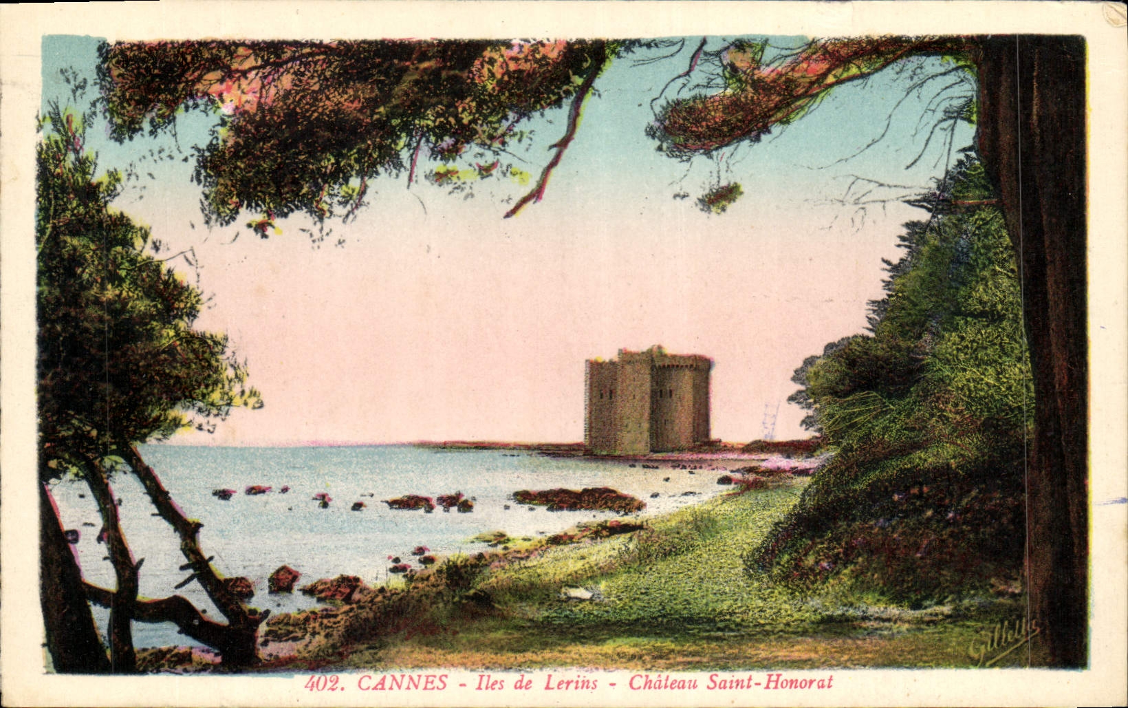 CPA Cannes Iles de Lerins Chateau Saint Honorat 