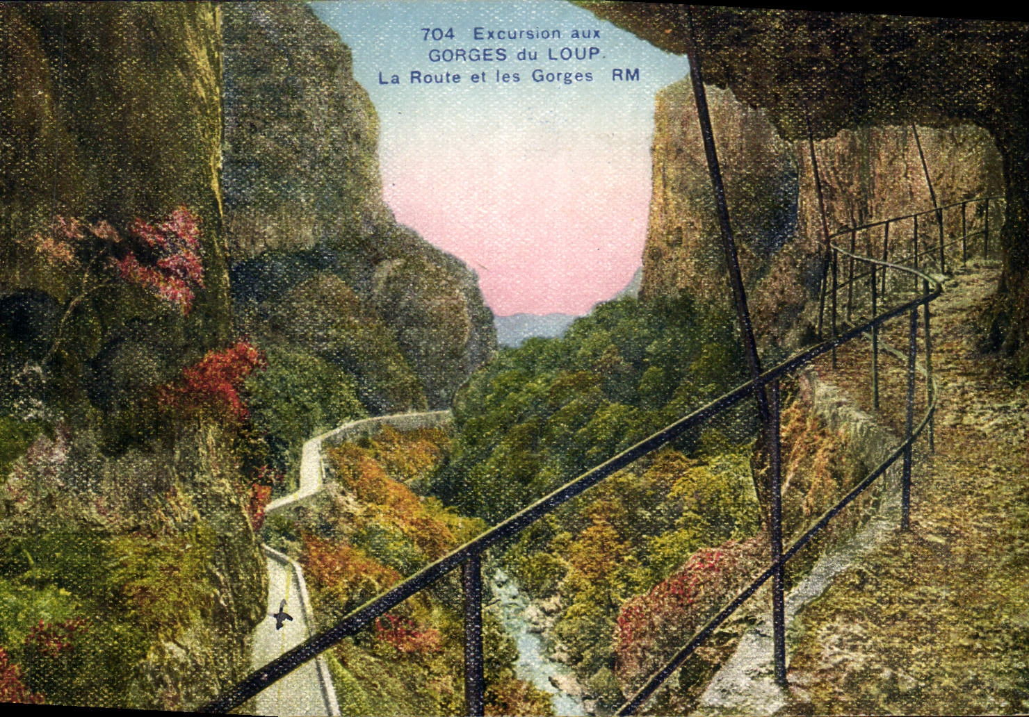 CPA Excursion aux Gorges du Loup la Route et les Gorges