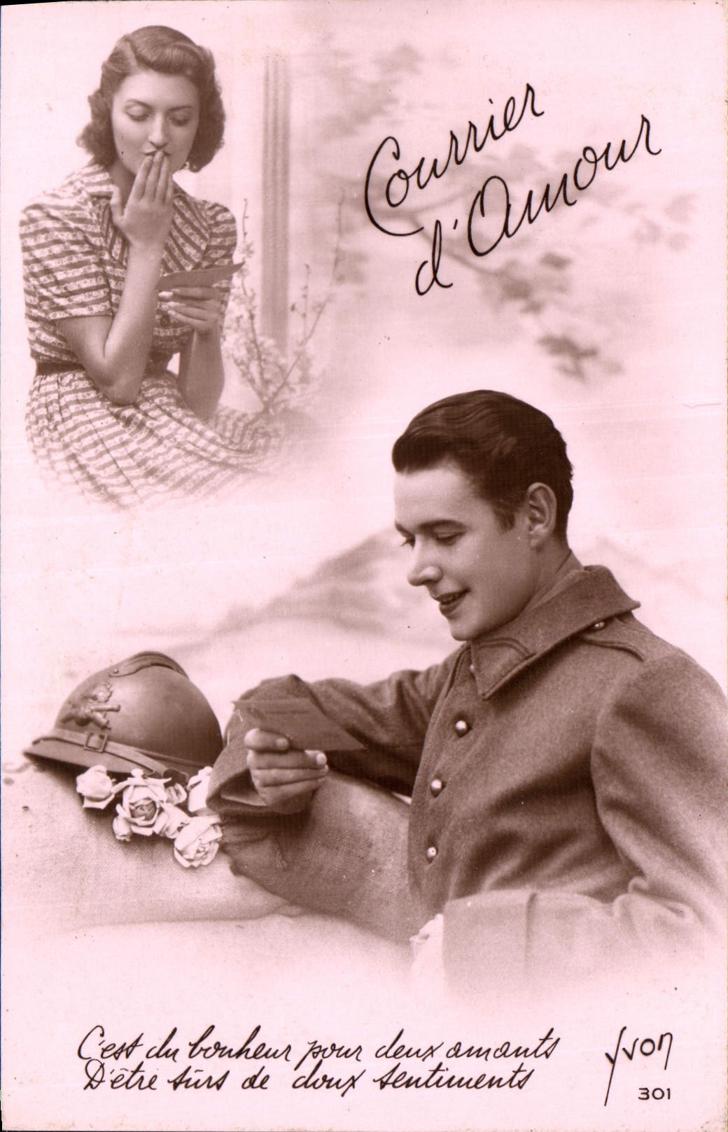 CPA Courrier d'Amour Femme Soldat Militaria