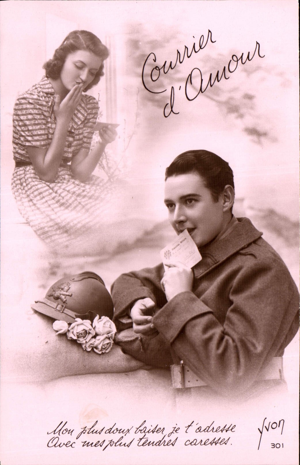 CPA Courrier d'Amour Femme Soldat Militaria