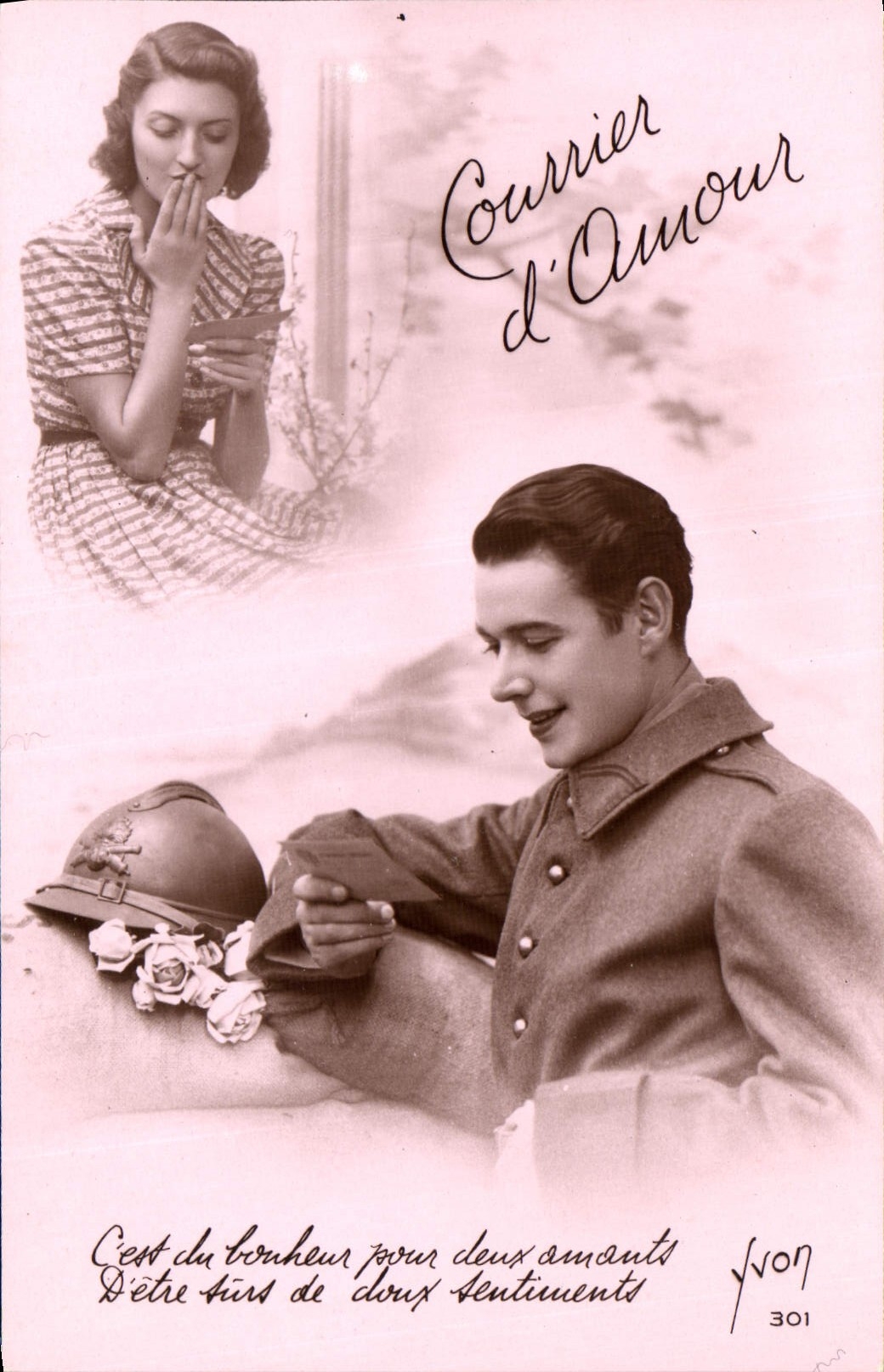 CPA Courrier d'Amour Femme Soldat Militaria
