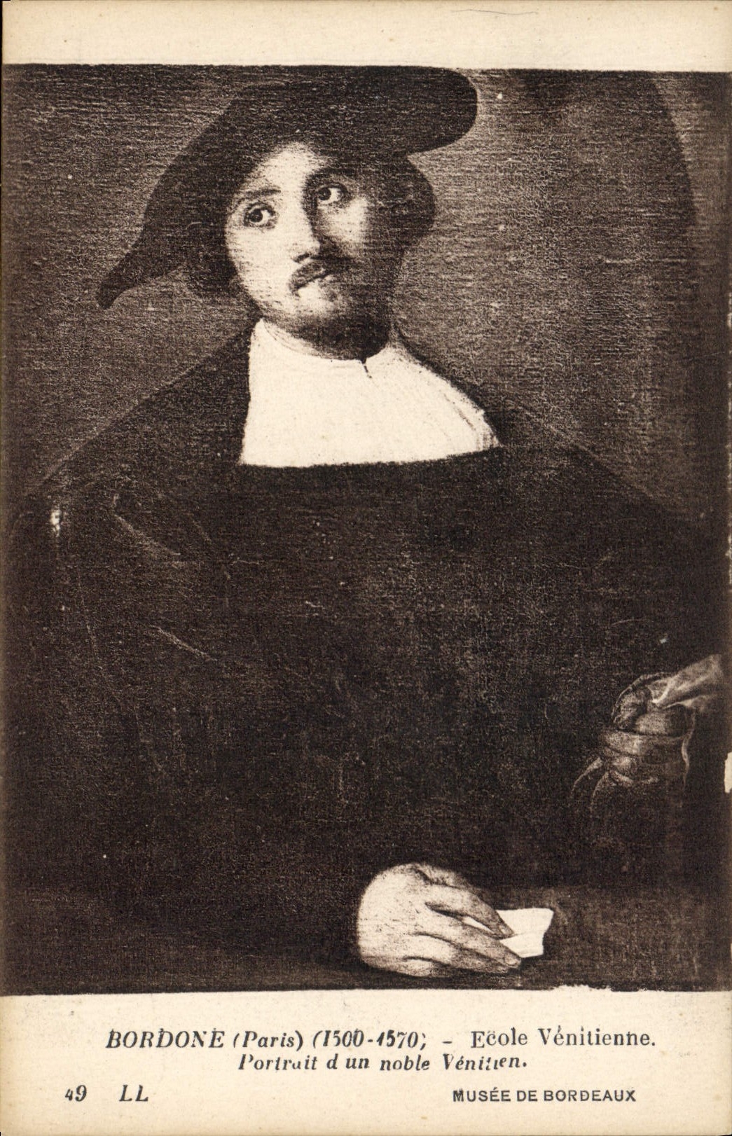 CPA Bordone Paris 1500 1570 Ecole Venitienne Portrait d'un noble Venitien Musee de Brodeaux 