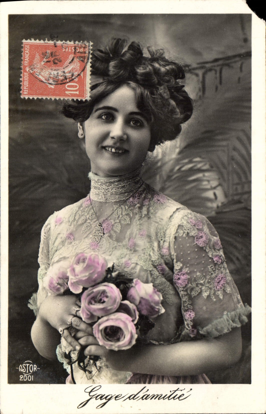 CPA Gage d'amitie Femme