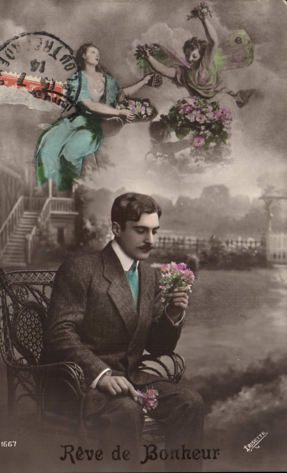 CPA Reve de Bonheur Femme