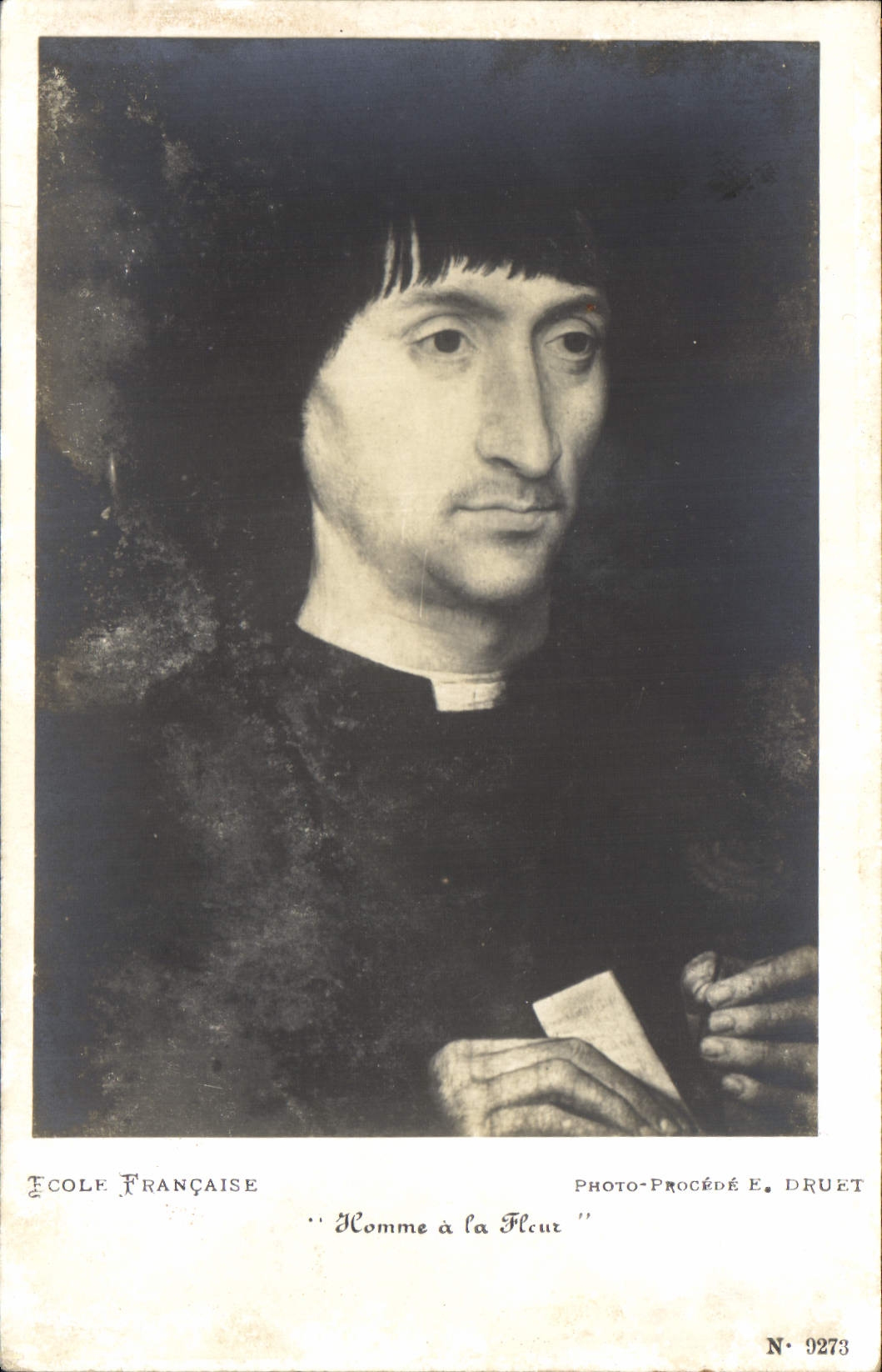 CPA Ecole Francaise Homme a la Fleur 