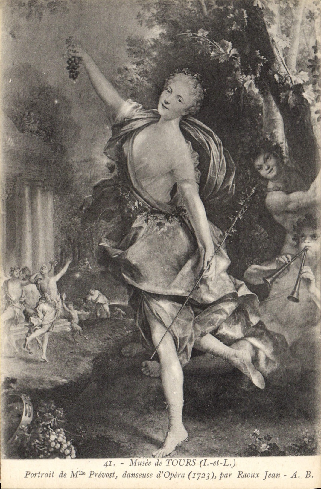 CPA Musee de Tours I et L Portrait de Mme Prevost danseuse d'Opera 1723 par Raoux Jean 