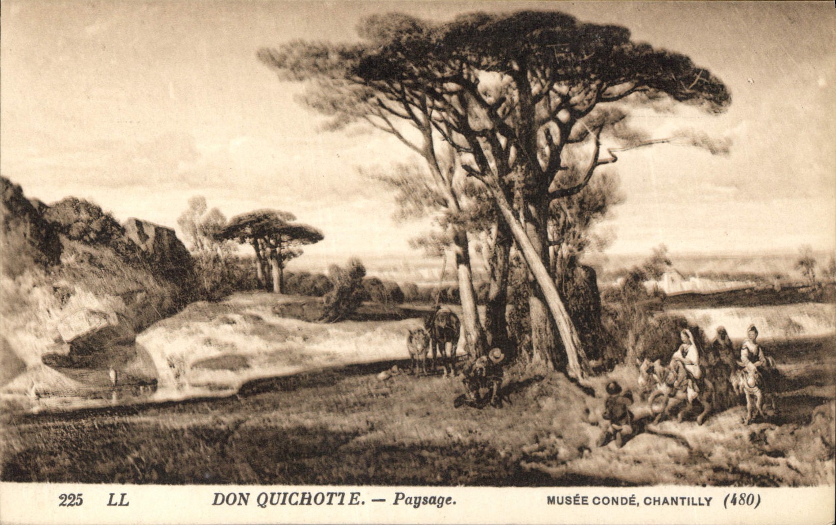 CPA Don Quichotte Paysage Musee Conde Chantilly 