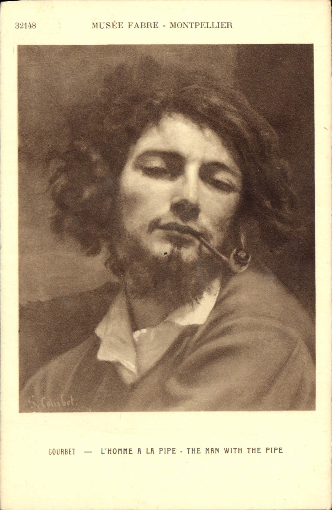 CPA Courbet l'Homme a la pipe 