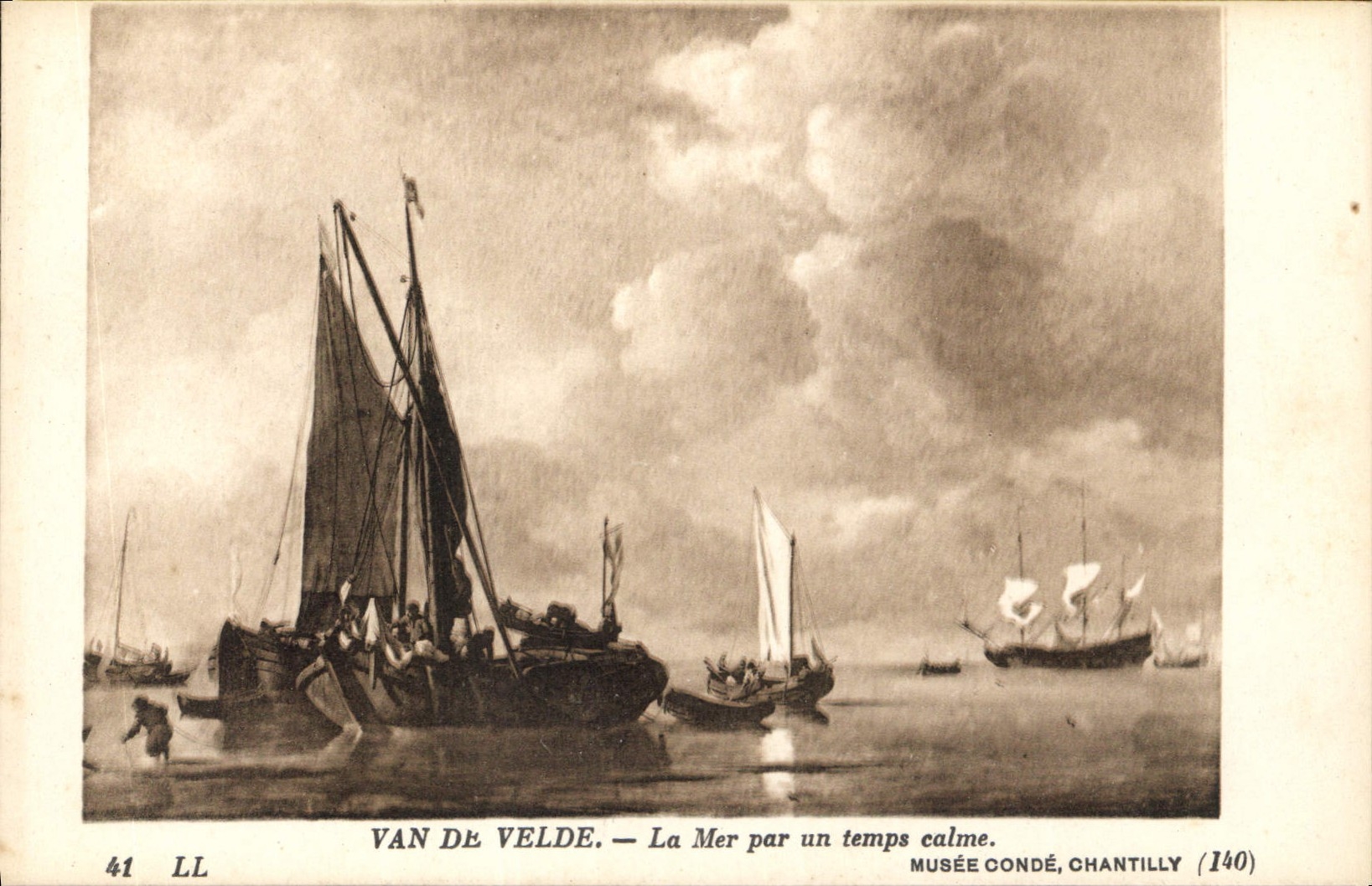 CPA Van de Velde La Mer par un temps calme Musee Conde Chantilly