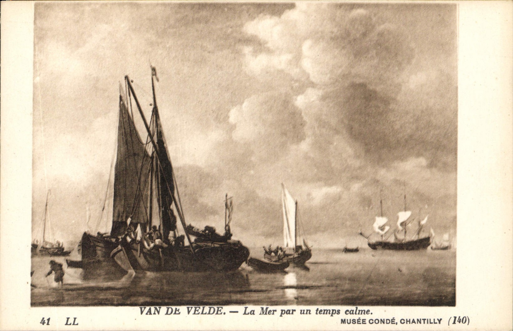 CPA Van de Velde La Mer par un temps calme Musee Conde Chantilly