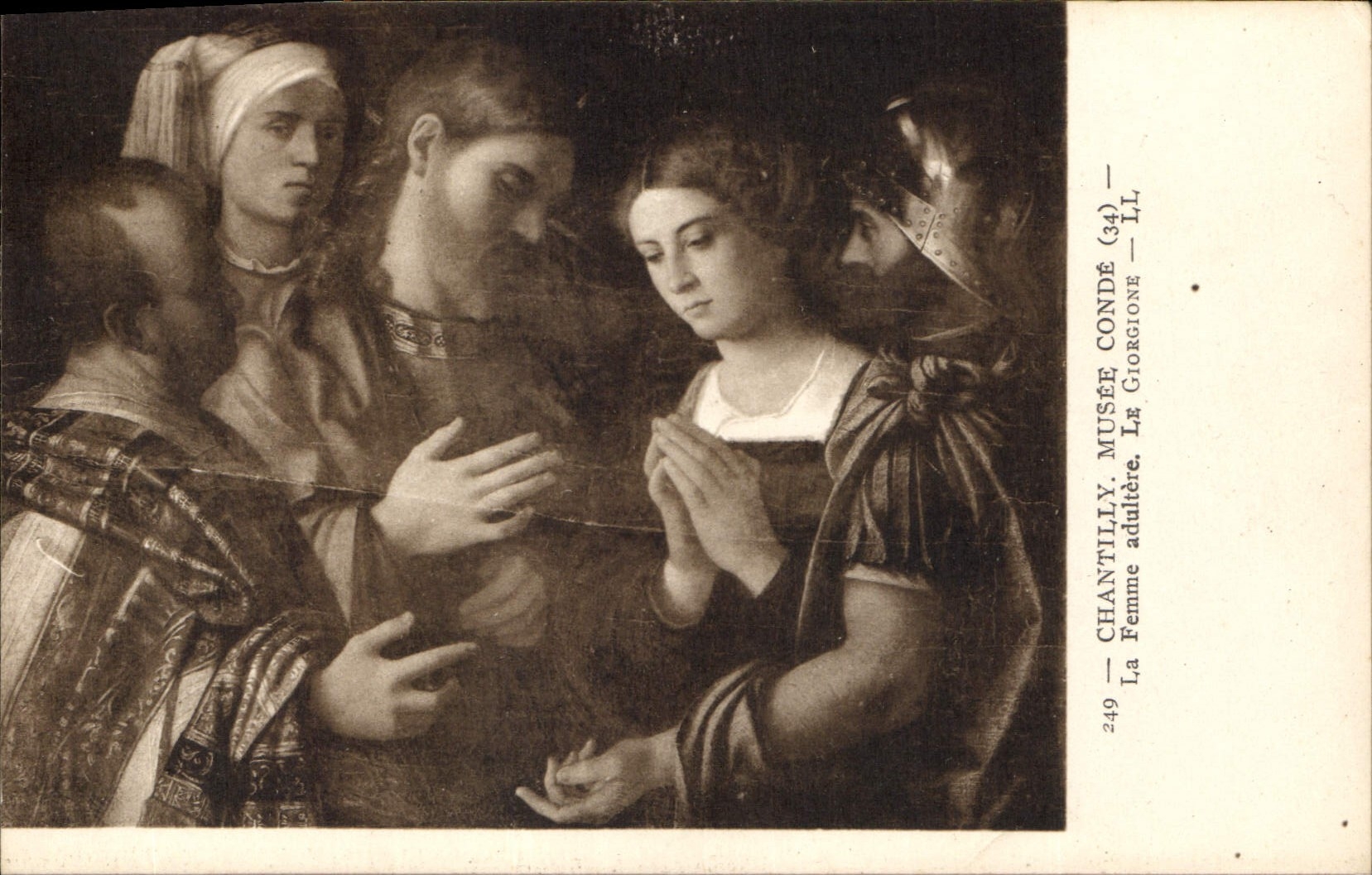 CPA Chantilly Musee Conde La Femme aduitere le Giorgione 