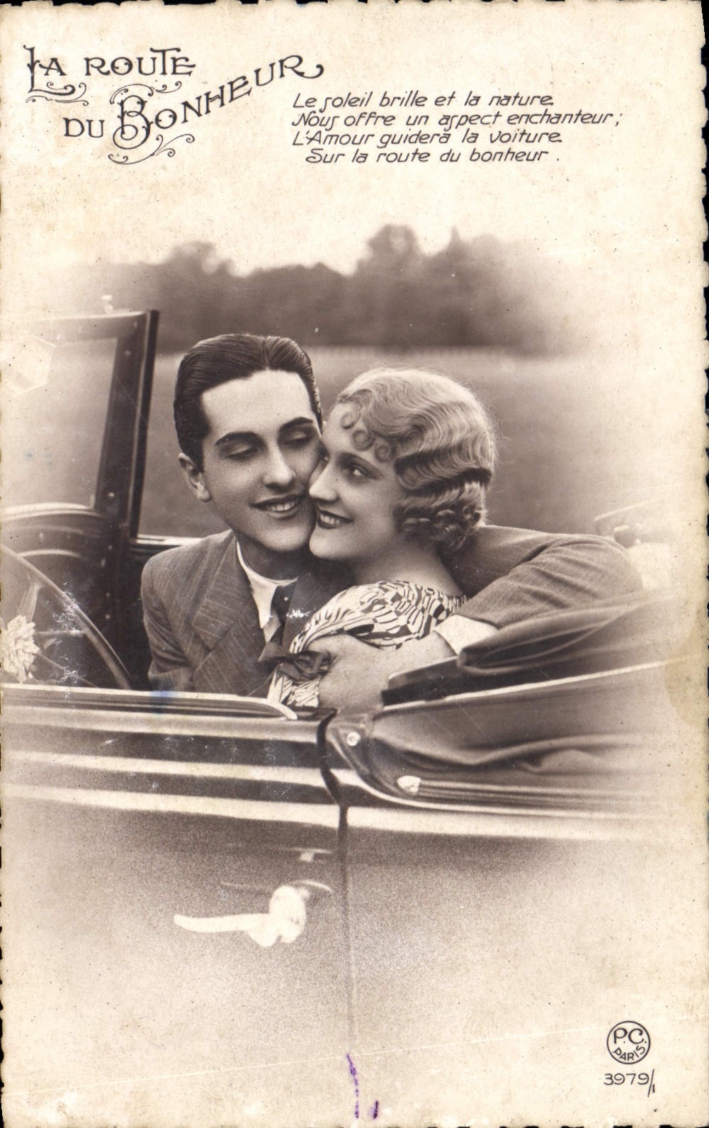 CPA La Route du Bonheur Femme