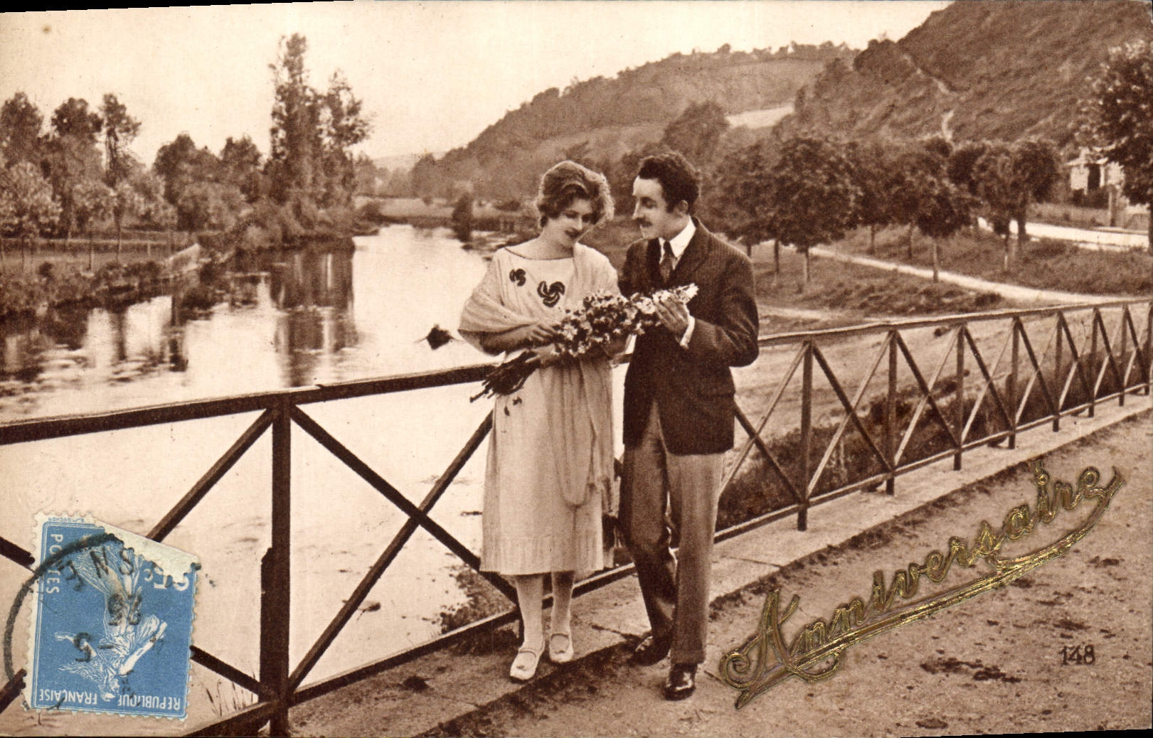 CPA Anniversaire Femme