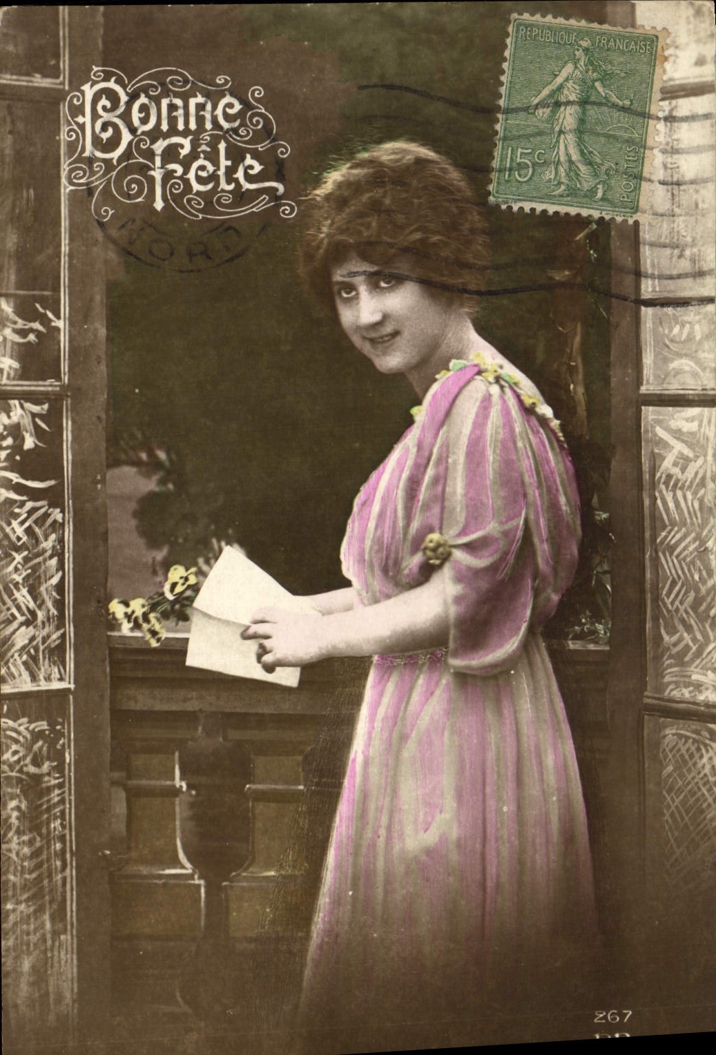 CPA Bonne Annee Femme