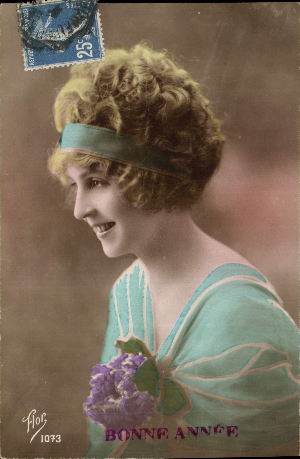 CPA Bonne Annee Femme