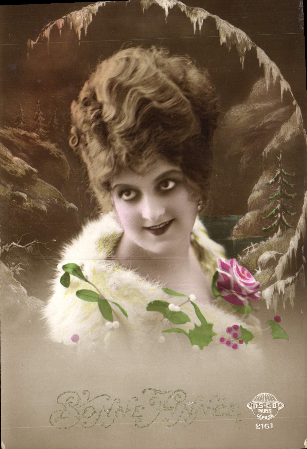 CPA Bonne Annee Femme